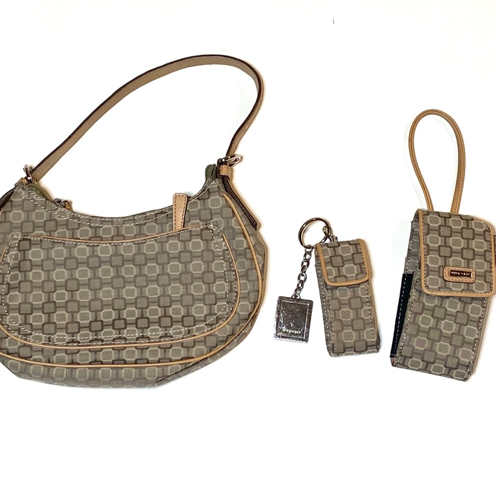 Nine West 3 Piece Purse Bundle Brown and Tan